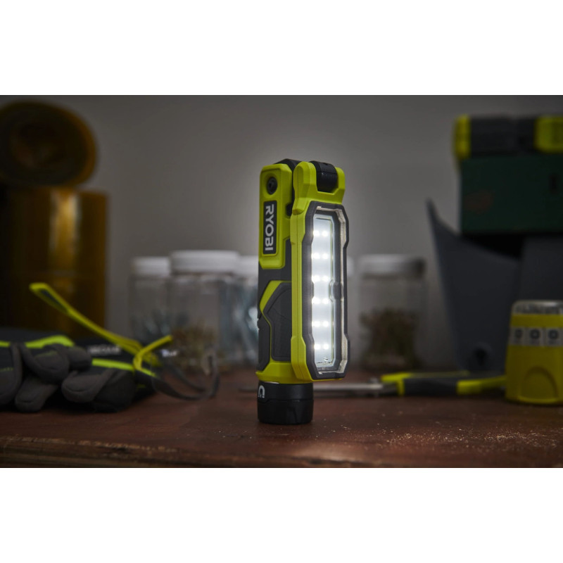Ryobi Ліхтар інспекційний акумуляторний USB Lithium RLI4-120G, 4В, 2А·год, 650лм, 3 режими, магніт, затискач 0.17кг (5133006225)