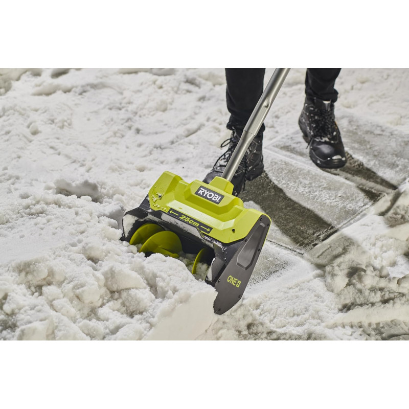 Ryobi Снігоприбирач акумуляторний ONE+ RY18ST25A-140 18В акб 1х4А·год ширина 25см викид 6м глибина 15см 5.3кг (5133006235)