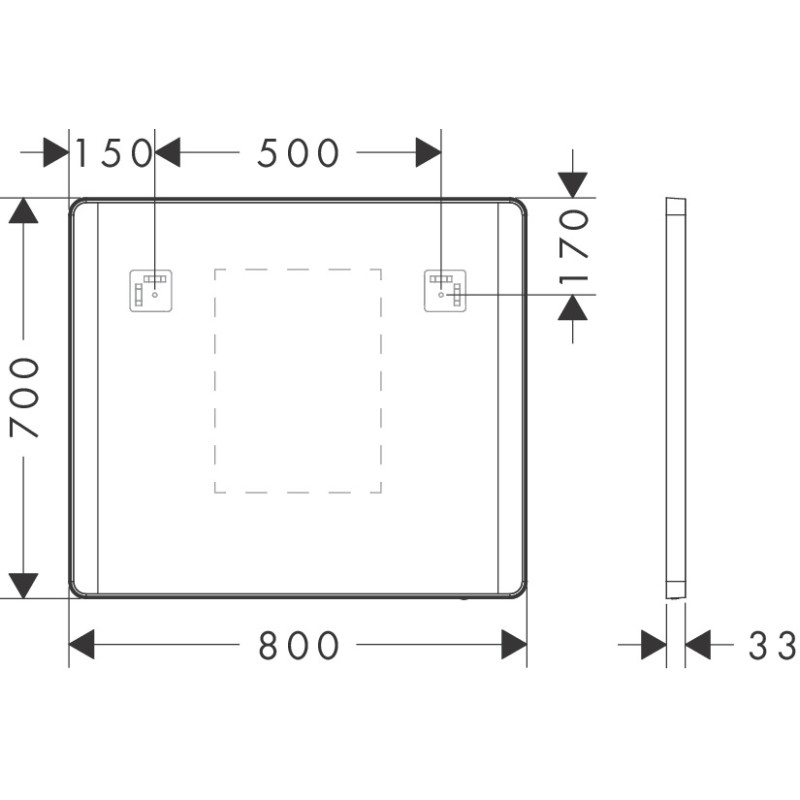 XARITA LITE Q дзеркало 80*70см з вертикальним LED подсвічуванням