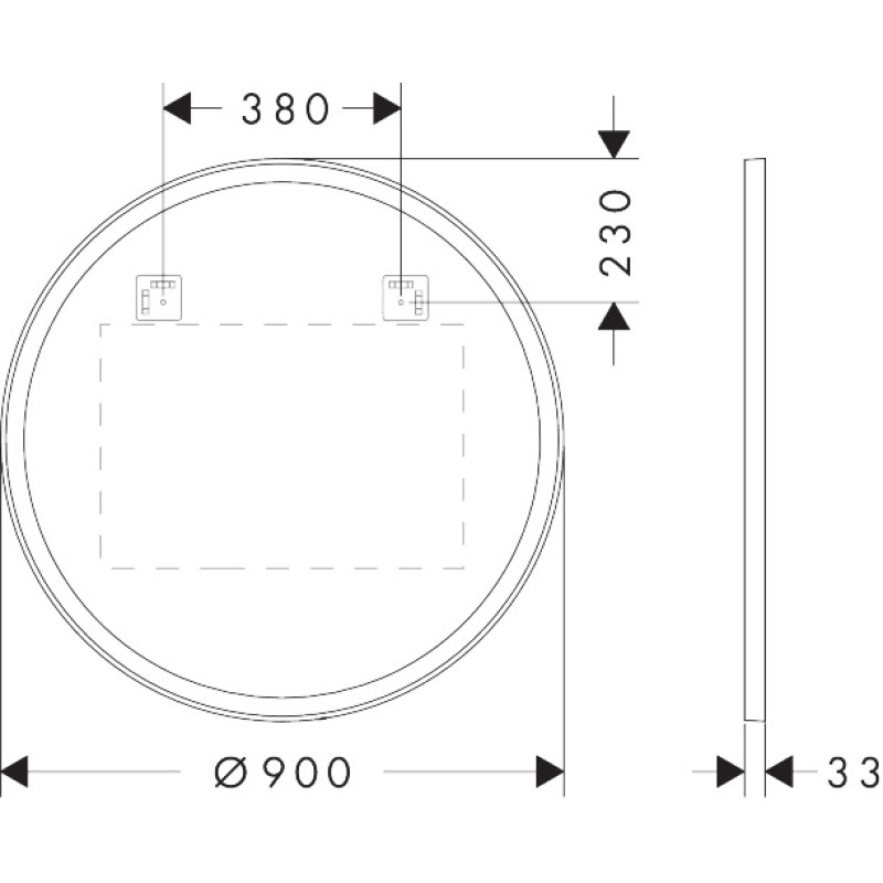 Hansgrohe XARITA LITE S дзеркало 90см з LED підсвіткою, (54980700)