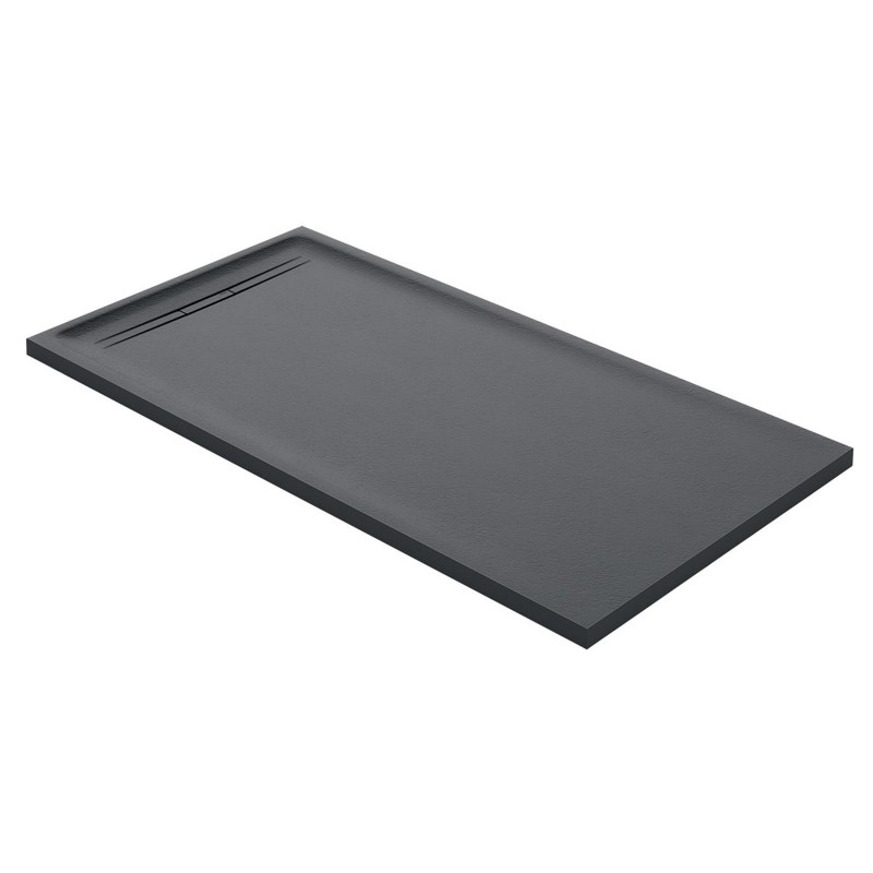 Geberit Душовий піддон SESTRA 80x120х4 см, прямокутний, сірий, поверхня зі сланцевою структурою