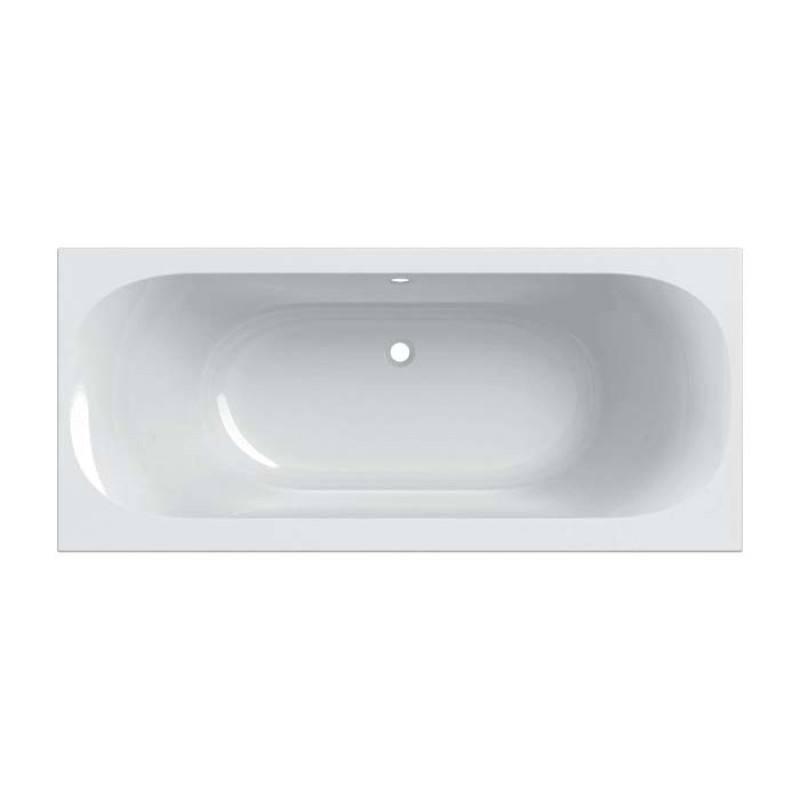 Geberit 554.004.01.1 Soana Ванна прямокутна 180x80см, тонкий край, злив та перелив по центру, з ніжками, колір білий