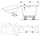 Geberit 554.382.01.1 Selnova Square Ванна прямокутна з ніжками, 160x70см, біла