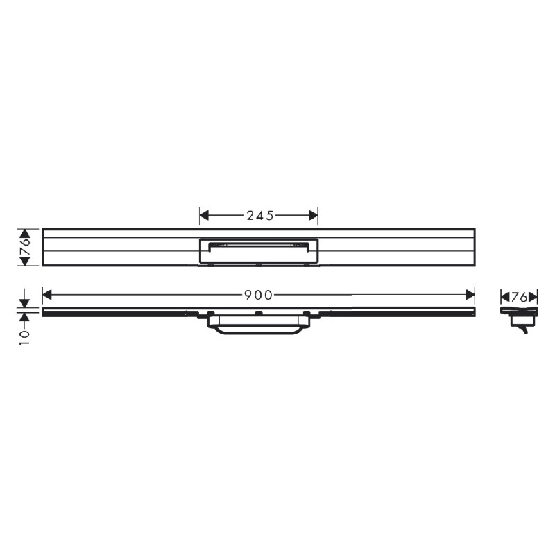 Hansgrohe RAINDRAIN FLEX внешняя часть слива для душа 900мм, цвет сталь, (56052800)