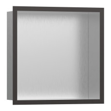 HANSGROHE XtraStoris Individual настінна ніша з вбудованою рамою 30*30*10см, колір шліфованний чорний хром