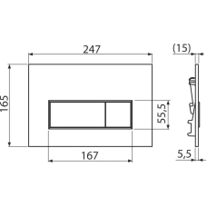 ALCA PLAST сифон M57-GM-M Кнопка керування інсталяції GUN METAL мат {25} (М57-GM-M)