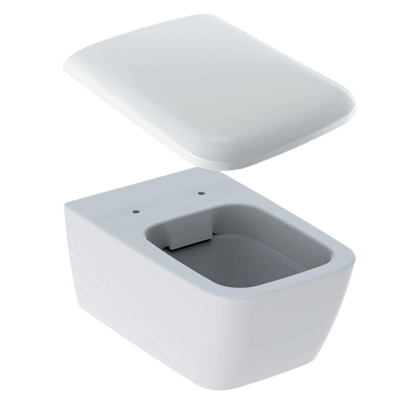 Geberit 571910000iCon Square Сидіння з кришкою для унітаза, дюропластове, металеві петлі, із Soft-close, колір білий