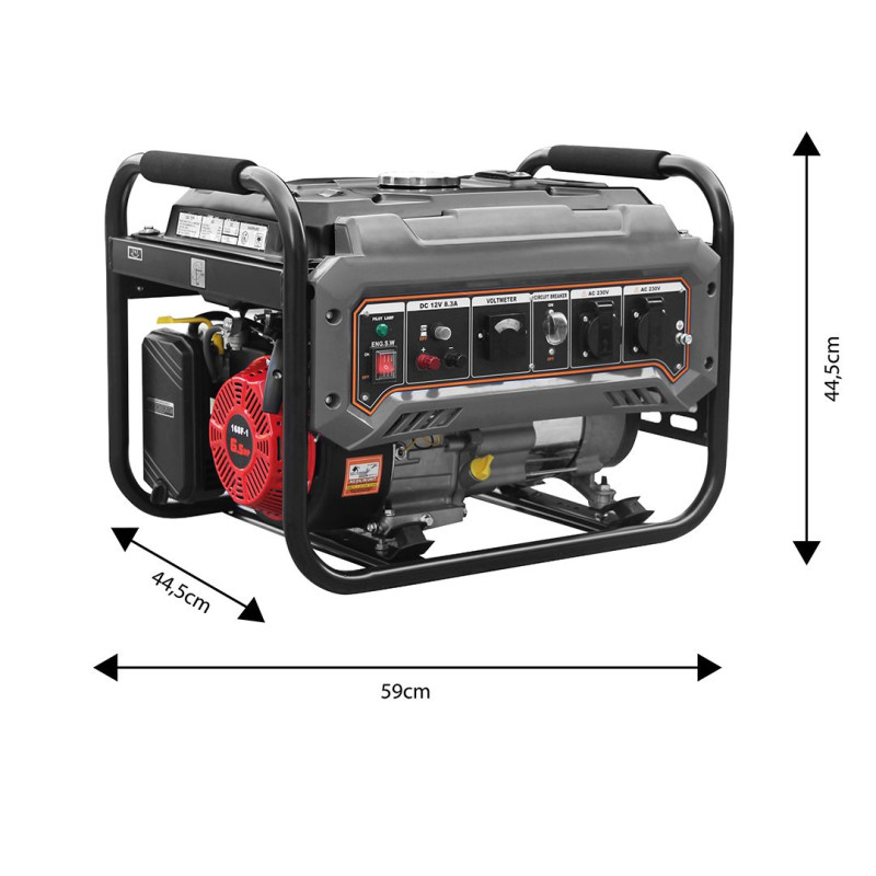 Graphite Генератор бензиновий 230В (1 фаза), 2/2.2кВт, ручний старт, AVR, 40кг (58G904)