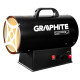 Graphite Теплова гармата газова, акумуляторна 18В, 15кВт, 120м кв, 320м куб/год, чорний, IP24 (58GE100)