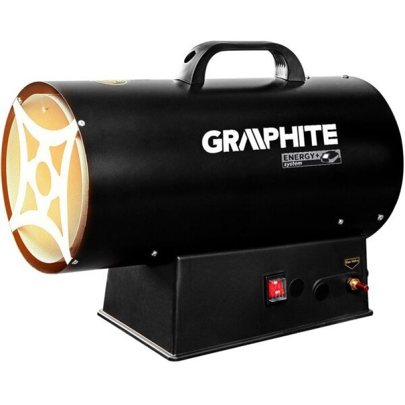 Graphite Теплова гармата газова, акумуляторна 18В, 30кВт, 200м кв, 500м куб/год, IP24, чорний (58GE101)