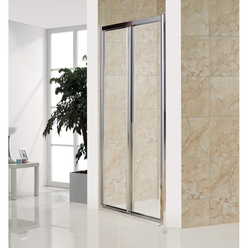 EGER Двері bifold 90*195см, профіль хром, скло прозоре, (599-029-90)