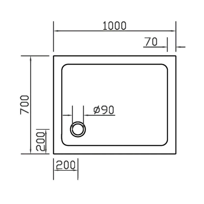 EGER Поддон SMC 70*100*3,5см прямоугольный, (599-1070S)