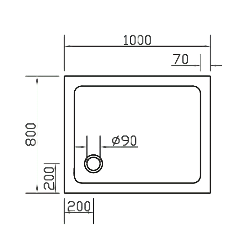 EGER Поддон SMC 80*100*3,5см прямоугольный, (599-1080S)