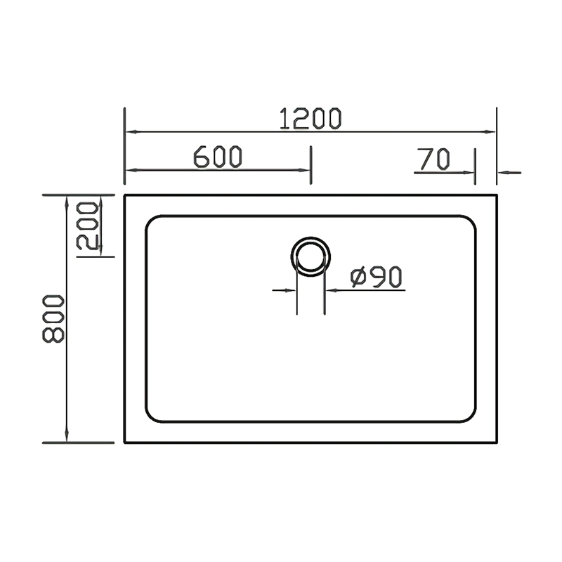 EGER Поддон SMC 80*120*3,5см прямоугольный, (599-1280S)