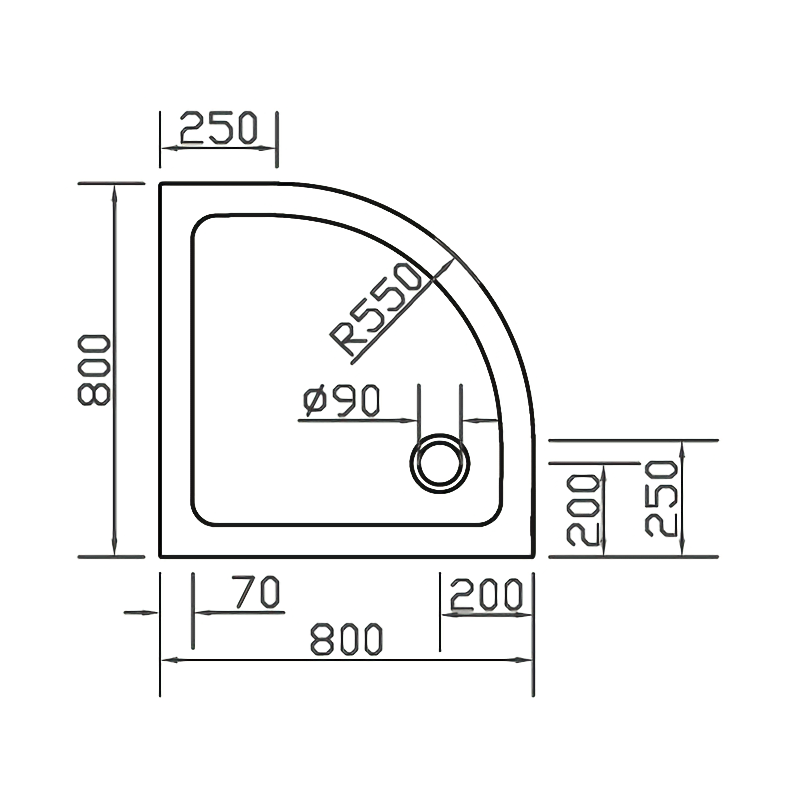 EGER Поддон SMC 800*800*35 полукруглый с панелью и ножками, (599-8080R fullset)