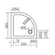 EGER Поддон SMC 800*800*35 полукруглый с панелью и ножками, (599-8080R fullset)