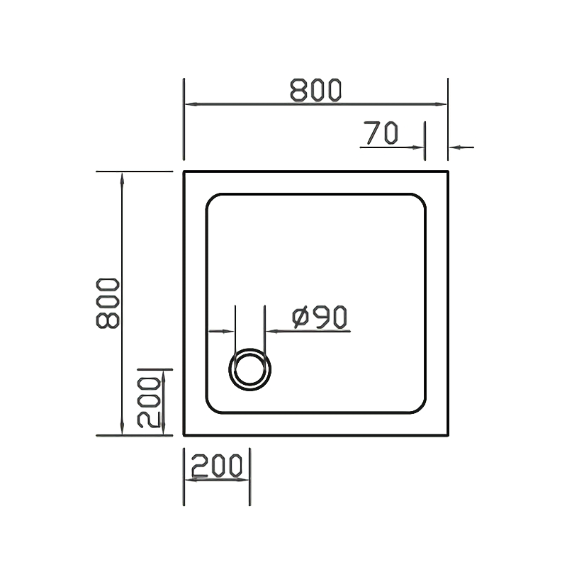 EGER Поддон SMC 80*80*3,5см квадратный, (599-8080S)