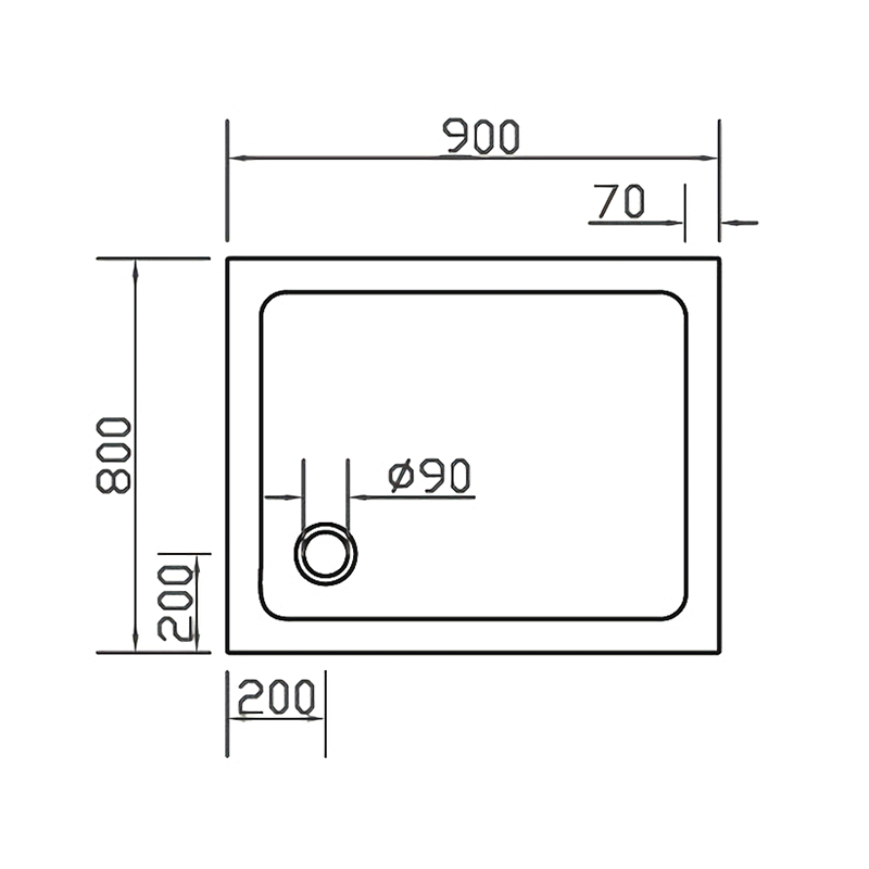 EGER Поддон SMC 80*90*3,5см прямоугольный, (599-9080S)