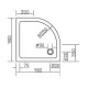 EGER Поддон SMC 900*900*35 полукруглый с панелью и ножками, (599-9090R fullset)