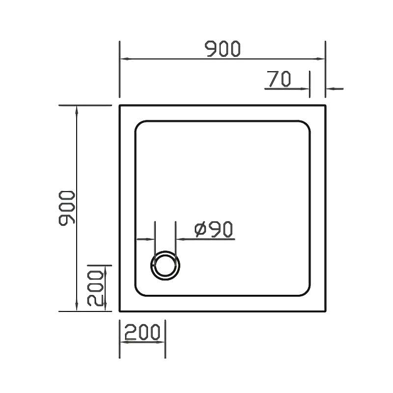 EGER Поддон CMC 900*900*35 квадратный, (599-9090S)