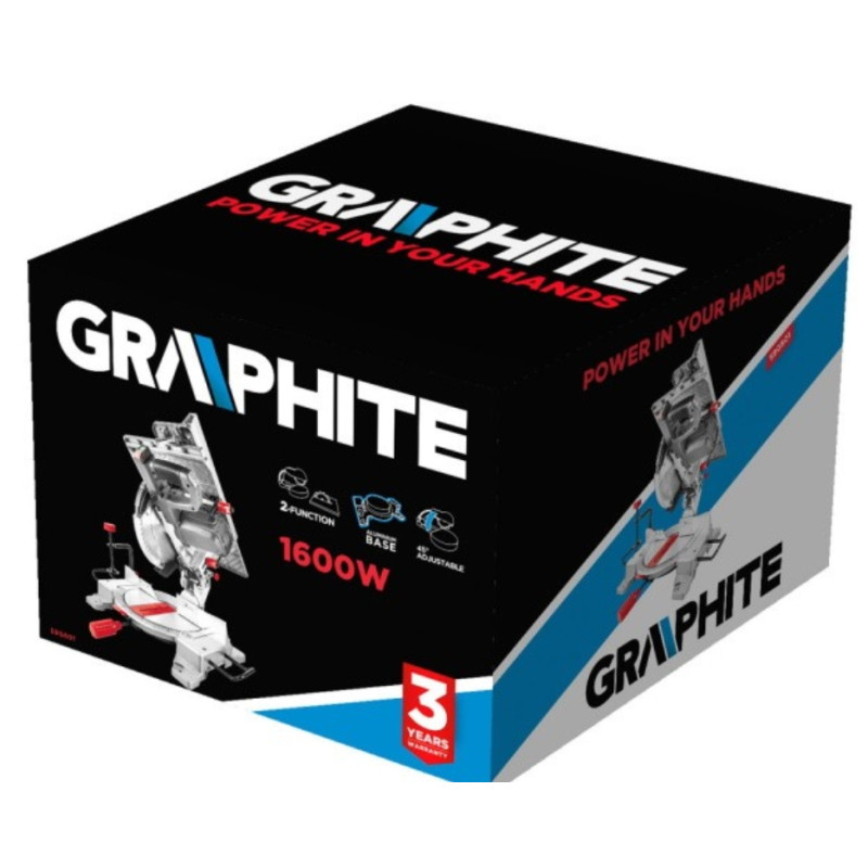 Graphite Пила дискова 1600 Вт диск 254x30мм 0-45° 4800 об/хв (59G801)