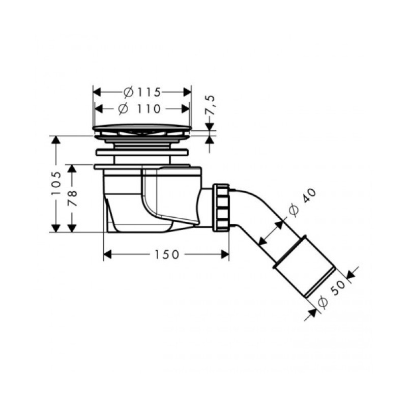 Hansgrohe Комплект Staro 90 зливний набір 60056000, (60056000)