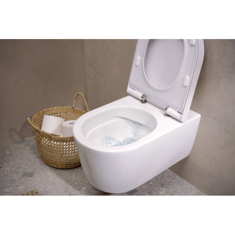 Hansgrohe ELU PURA S унітаз підвісний 54*36,6см AquaFall Flush, в комплекте з сидіннямз функцією SoftClose and QuickRelease, (60292450)