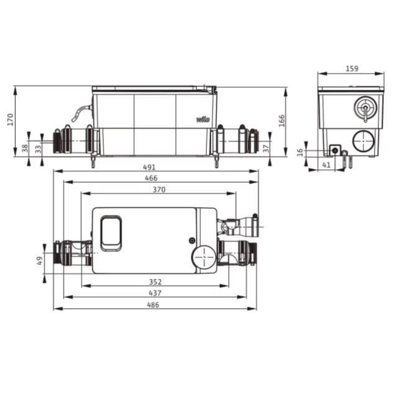 Каналізаційна установка DrainLift MINI3-XXS-EF 6095126