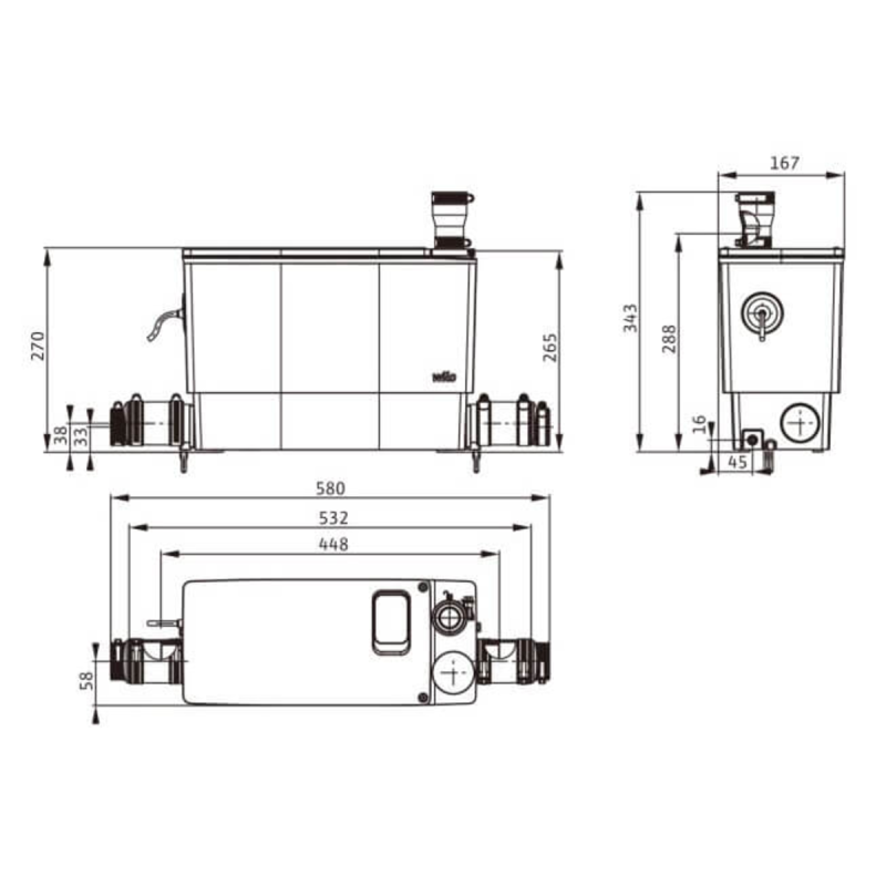 Каналізаційна установка DrainLift MINI3-XS-EF 6095127