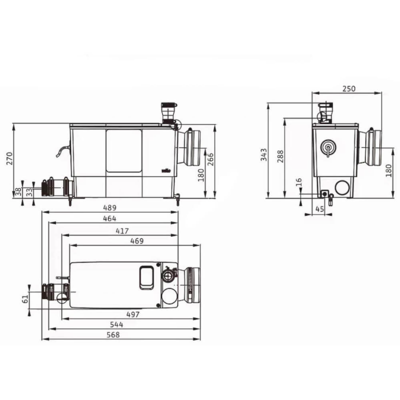 Каналізаційна установка DrainLift MINI3-XS/WC-EF 6095128