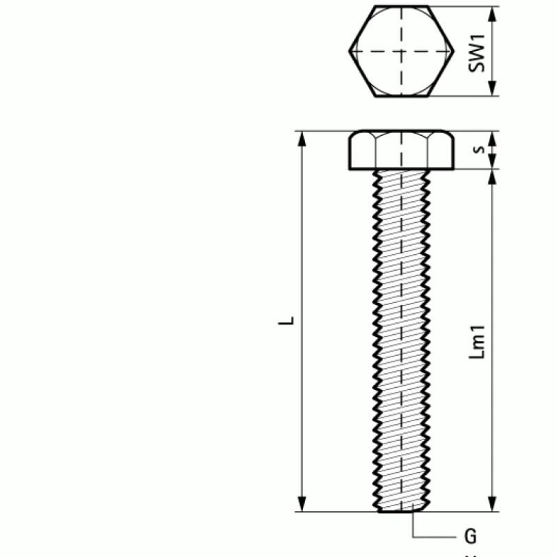 Walraven Болт с шестигранной головкой BIS DIN 933, M8x25 мм 6143825