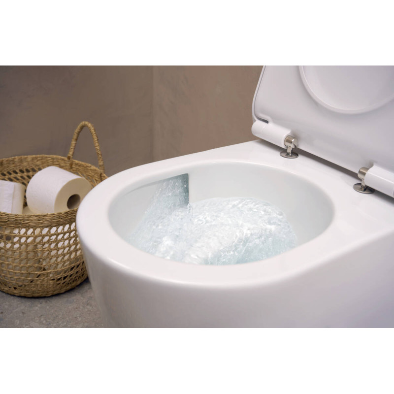 ELU PURA S унітаз підвісний 54*36,6см AquaHelix Flush, HygieneEffect, в комплекте з сиденням Slim з функцією SoftClose and QuickRelease