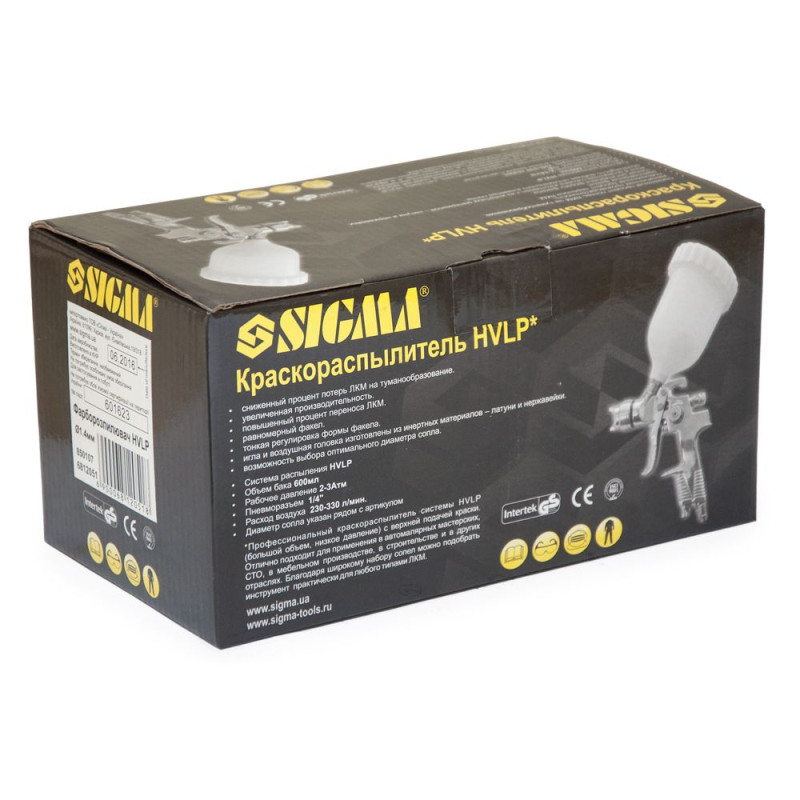 SIGMA Фарборозпилювач HVLP Ø1.4 (хром) з в/б (пласт) (6812051)