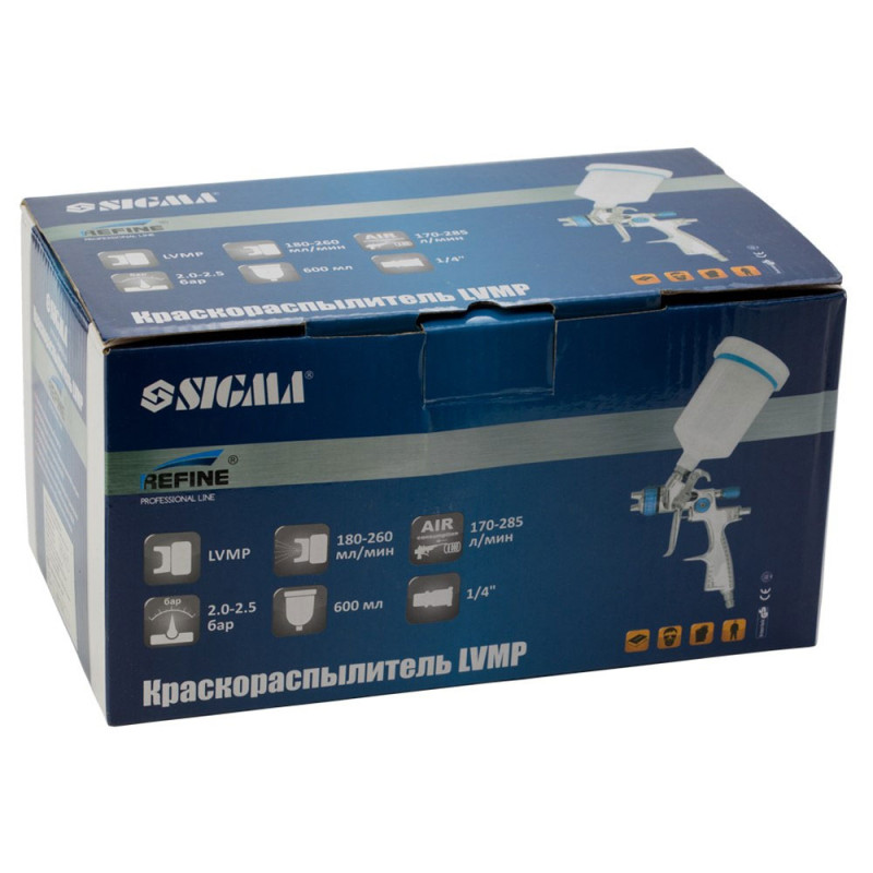 REFINE Краскораспылитель LVMP Ø1.0 мм 30-115 л/мин 1.5 бар в/б 100 мл (пласт) (6814201)