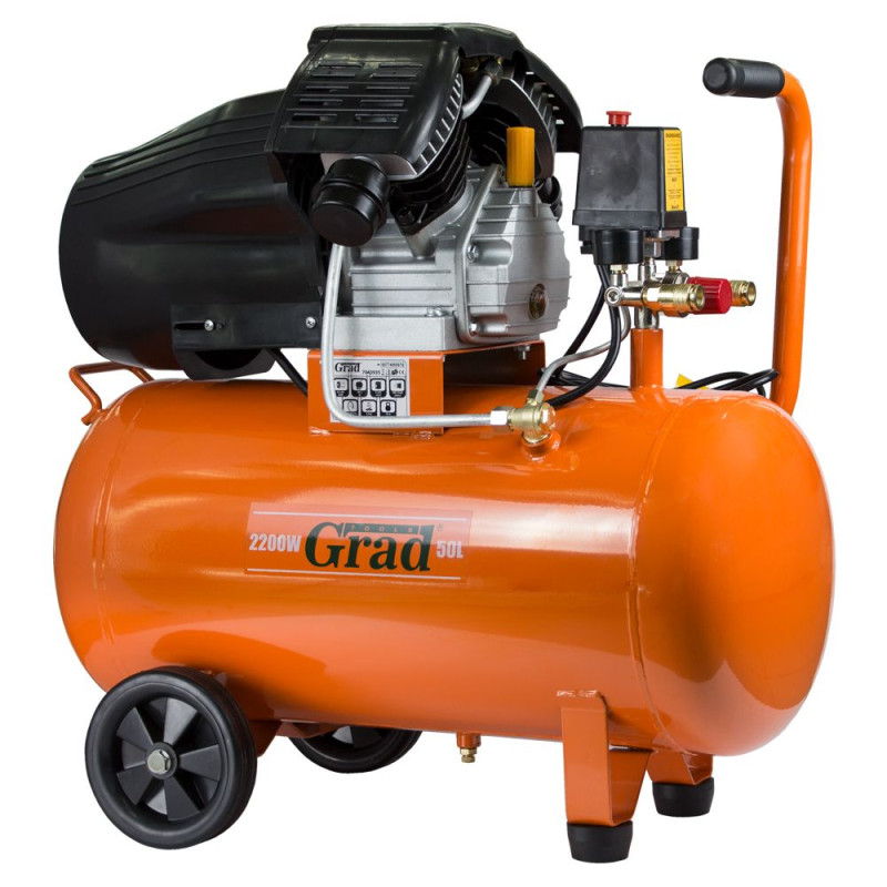 Grad Компресор V 2.2кВт 386л/хв 8бар 50л (2 крана) (7043935)