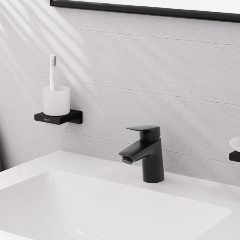 Hansgrohe Змішувач для умивальника Logis 70 чорний матовий