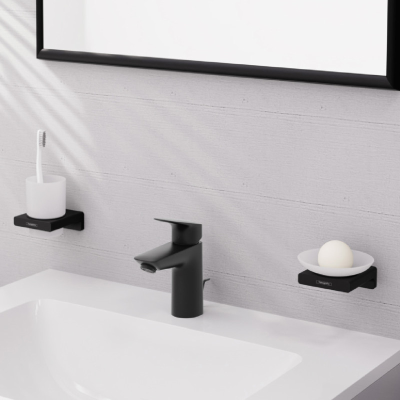 Hansgrohe Змішувач для умивальника Logis 100 чорний матовий