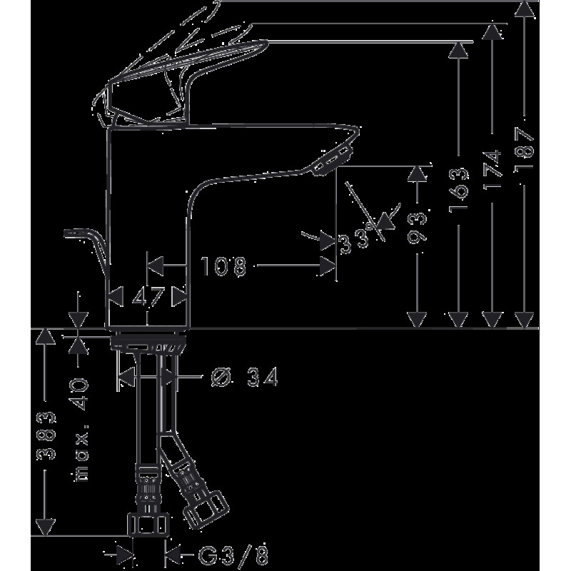 Hansgrohe Змішувач для умивальника Logis (71105000)