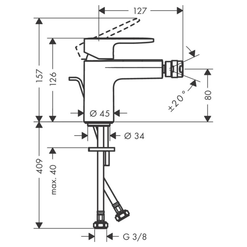 Hansgrohe Змішувач для біде Vernis Blade (71210670)
