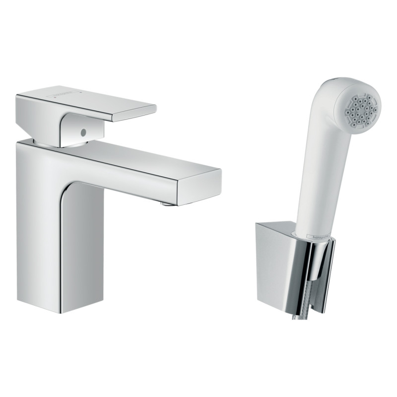 Hansgrohe Змішувач для умивальника Vernis Shape 100 з гігієнічною лійкою