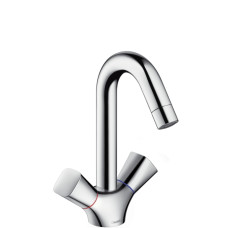 Змішувач hansgrohe Logis для раковини з двома ручками без зливного набору, хром 71221000