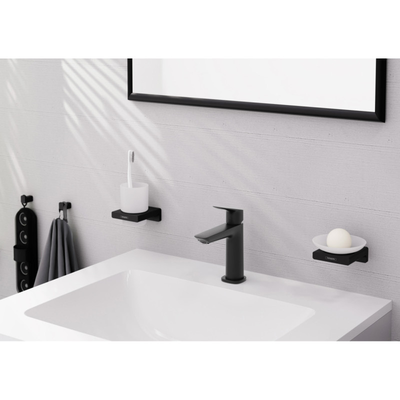 Hansgrohe Змішувач для умивальника Logis 110 із донним клапаном чорний матовий