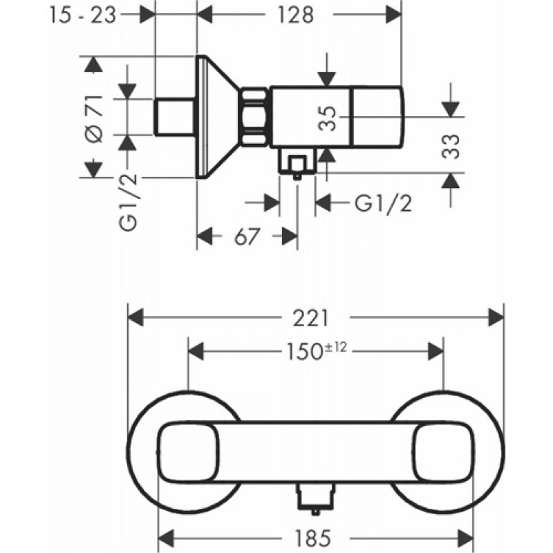 Hansgrohe Logis Змішувач для душу, двухвентильний, (71263000)