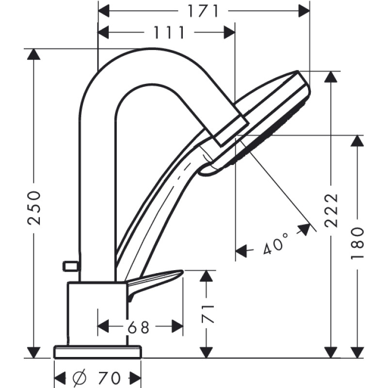 Hansgrohe Logis Змішувач для ванни на три отвори, (71313000)