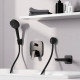 Hansgrohe LOGIS змішувач для ванни, одноважільний, прихований монтаж, колір чорнийматовий, (71405670)