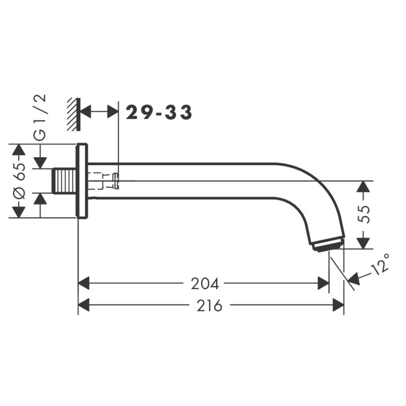 Hansgrohe VERNIS BLEND вилив 20,4см,чорний матовий, (71420670)
