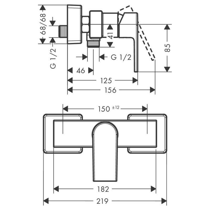 Hansgrohe Змішувач для душу Vernis Shape (71650000)