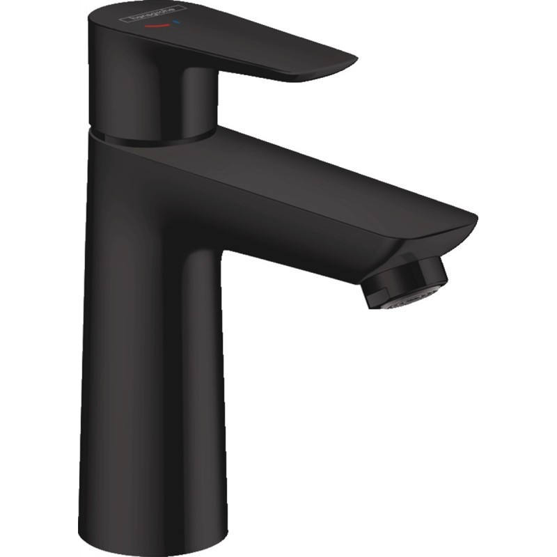 Hansgrohe Talis E Змiшувач для раковини 110, одноважiльний, CoolStart, зi зливним гарнiтуром, чорний матовий, (71713670)