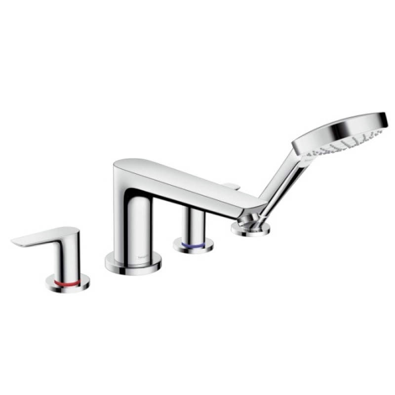 Hansgrohe Змішувач для ванни на 4 отвори, двухвентильний, з лійкою для душу, (71748000)