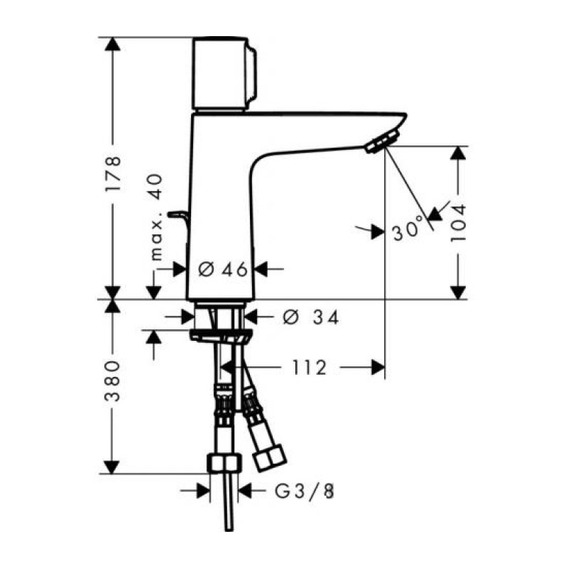 Hansgrohe Змішувач одноважільний для умивальника Talis Select S (71750000)
